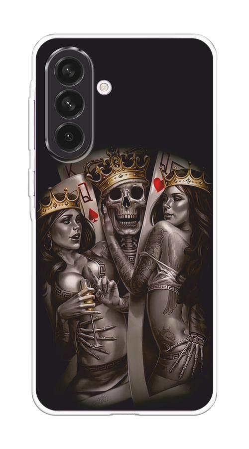 

Чехол на Samsung Galaxy A56 5G Карты король и королевы, Серый;желтый, 2110850-1