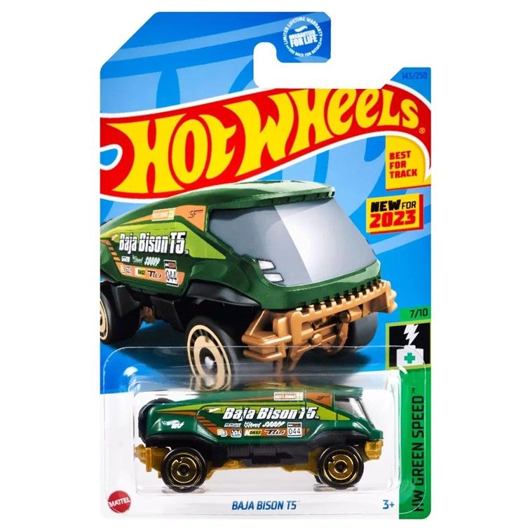 Машинка Hot Wheels грузовик HKK23 металлическая Baja Bison T5 зеленый в мире животных зеленый лес