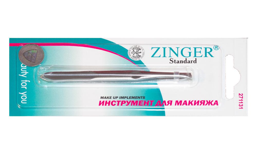 Пинцет скошенный для бровей Zinger 86017 пинцет для бровей zinger classic b 161 s 76 78 мм скошенный маленький серебристый