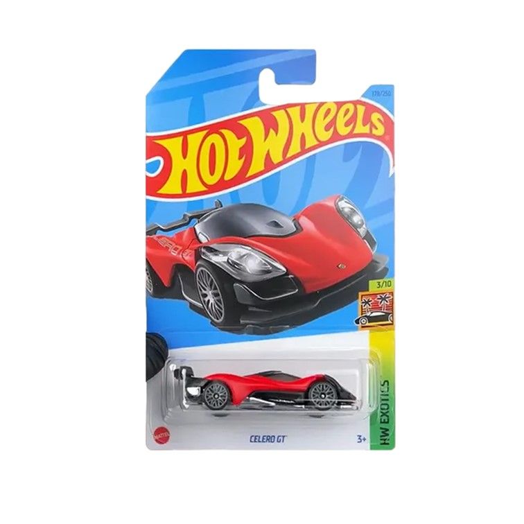 Машинка Hot Wheels легковая машина HKK55 металлическая Celero GT красный;черный