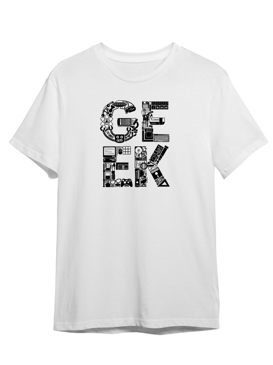 

Футболка унисекс Каждому Своё Джойстик/Геймер/Geek/Ретро GMRT8 белая S, Белый, "Джойстик/Геймер/Geek/Ретро" GMRT8