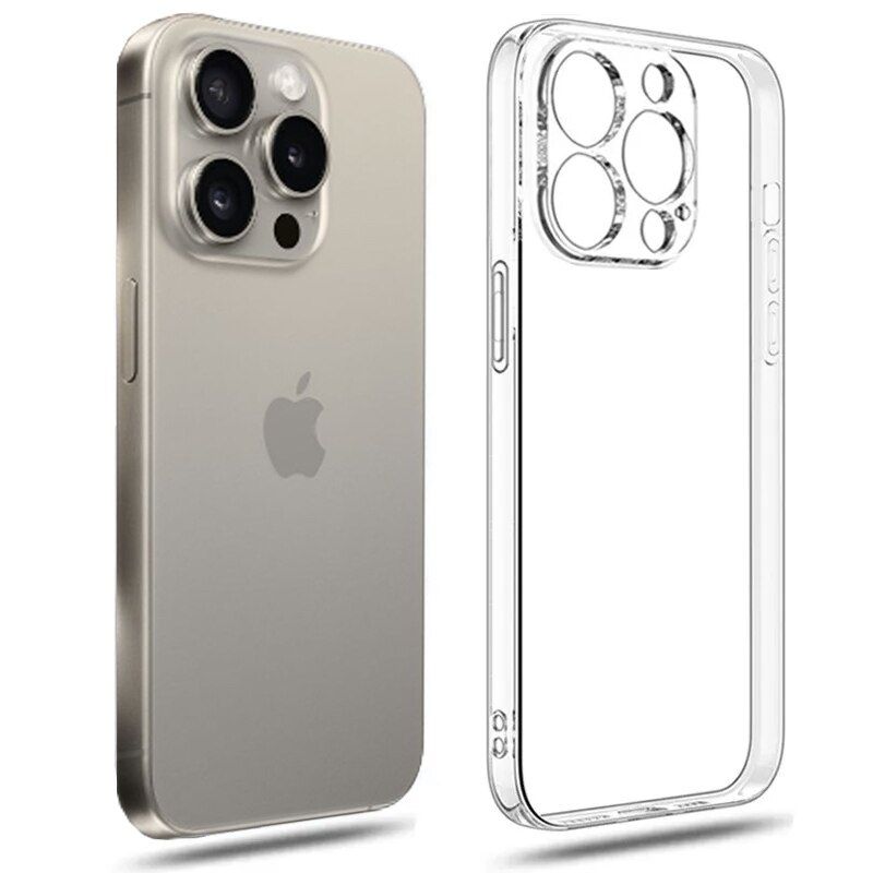

Чехол прозрачный с защитой камеры для Apple IPhone 15 Pro