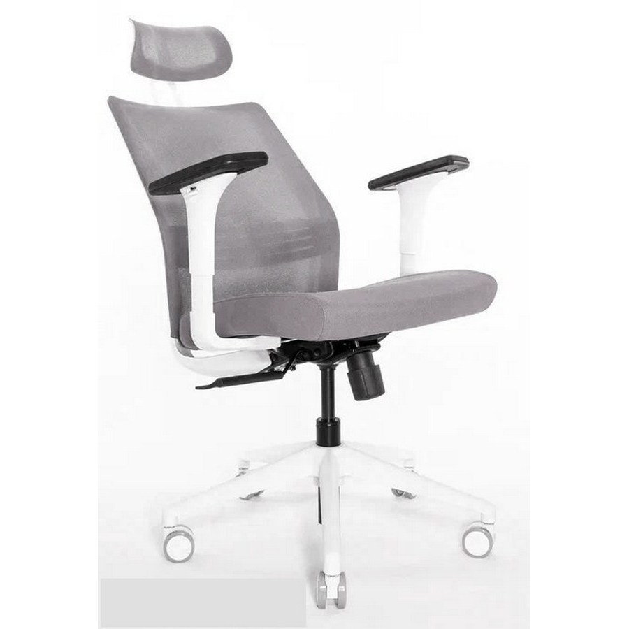 фото Эргономичное офисное кресло falto soul-automatic sol-automatic-01wal (серое, каркас белый)