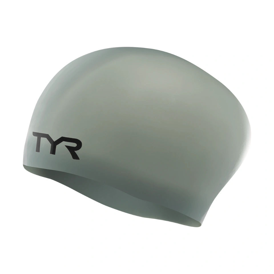 Шапочка для плавания TYR Long Hair Wrinkle-Free Silicone Cap серый, силикон