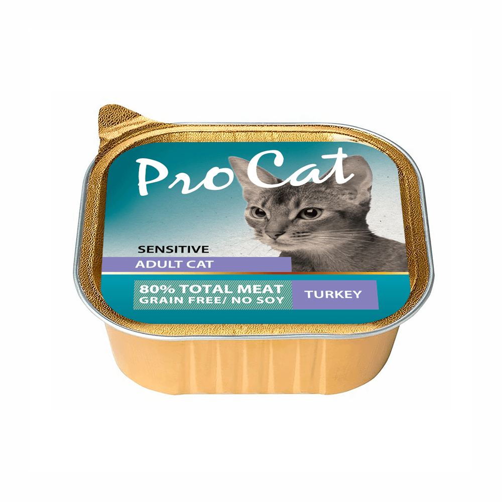 Паштет Pro Cat с индейкой для чувствительного пищеварения кошек 100 г