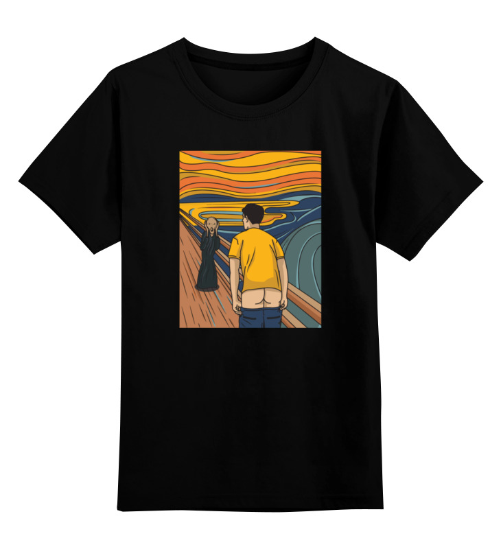 

Футболка детская Printio Мунк крик пародия цв. черный р. 128, Мунк крик пародия