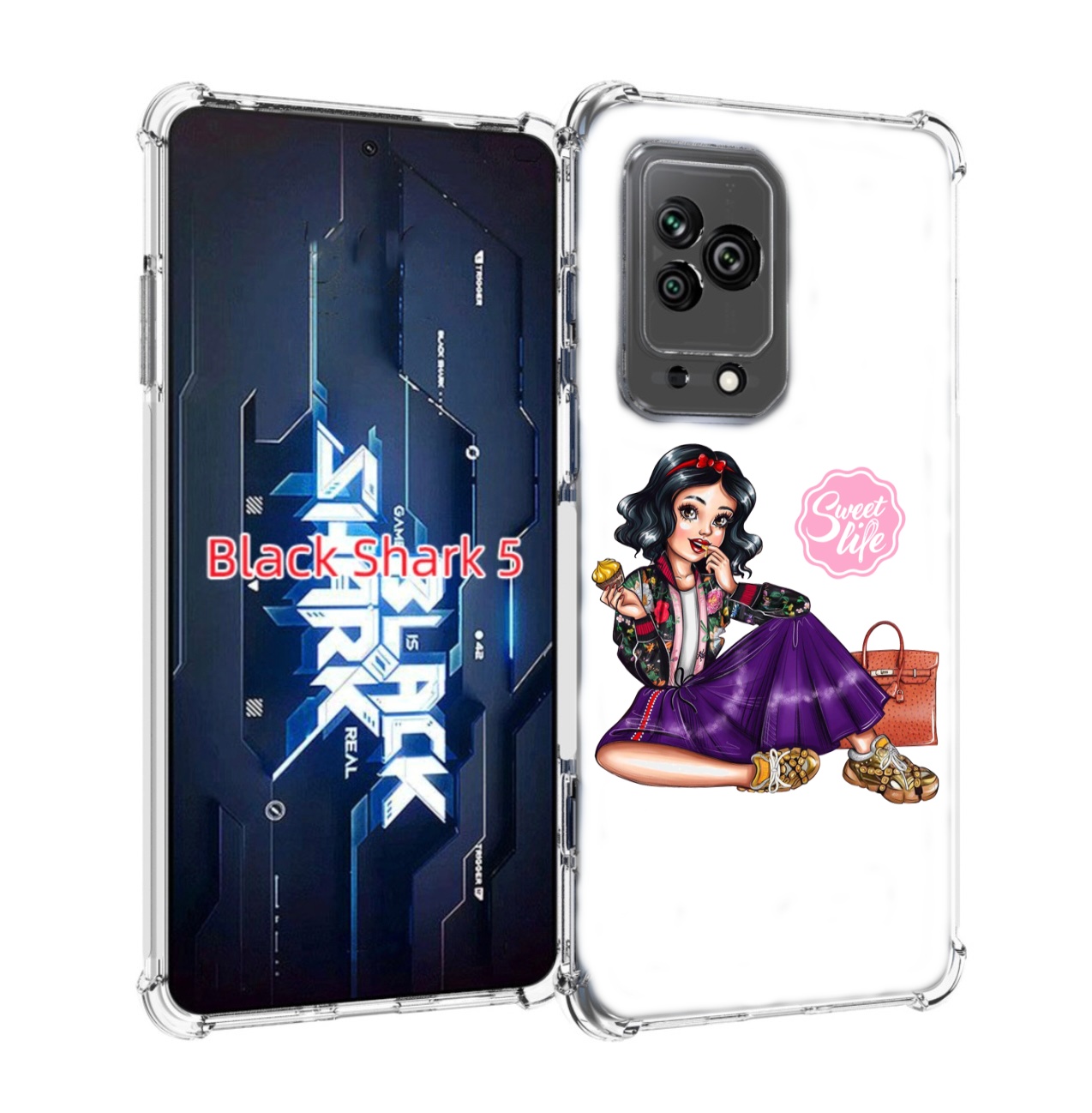 

Чехол MyPads Сладкая-жизнь женский для Xiaomi Black Shark 5, Прозрачный, Tocco
