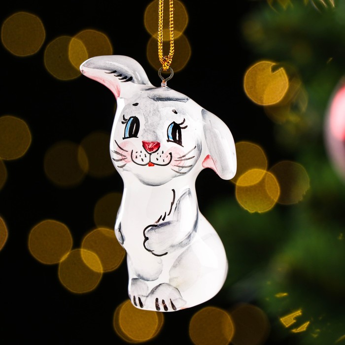 

Елочная игрушка Зайка ушастик