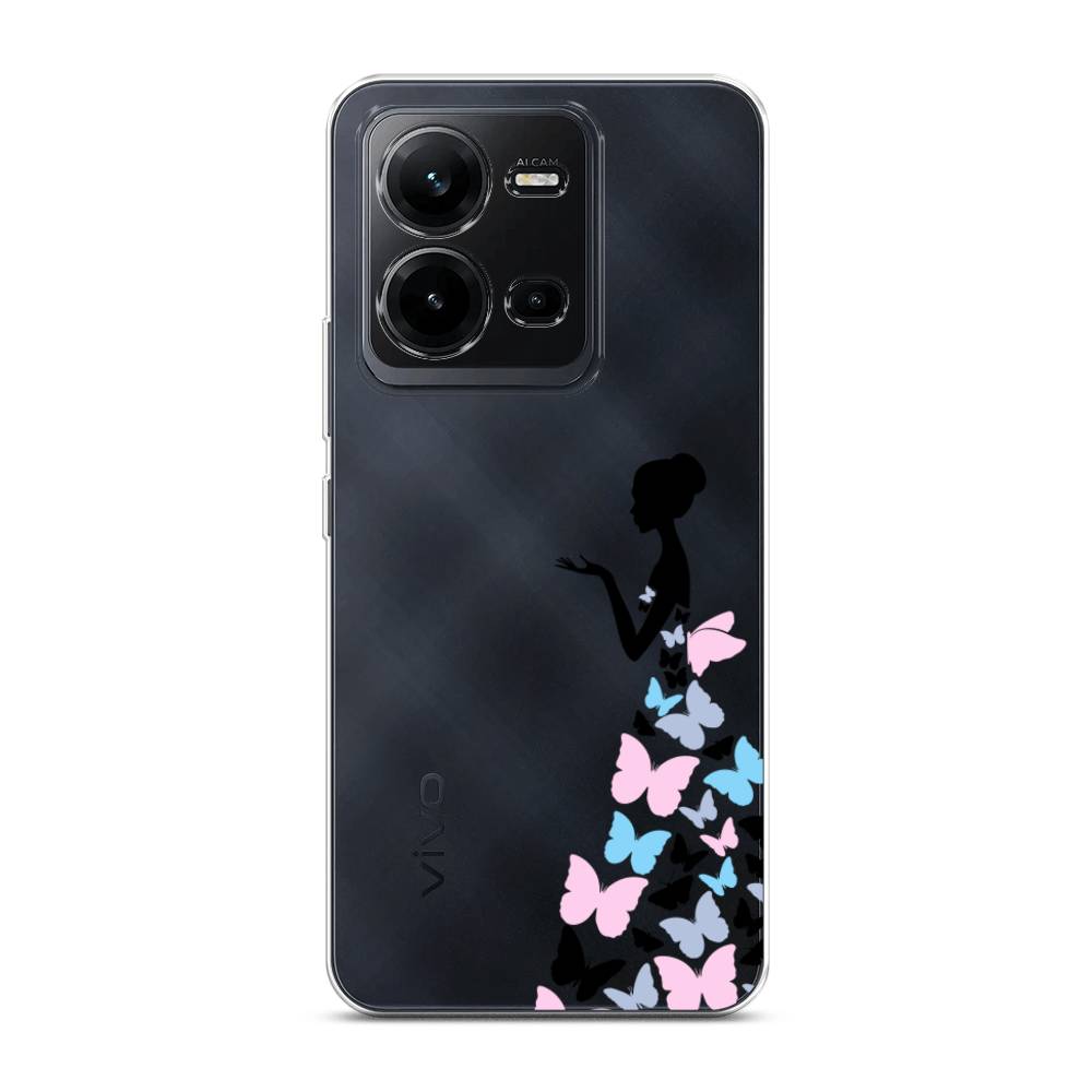 

Чехол Awog на Vivo V25 / Виво V25 "Платье из бабочек", Белый;розовый