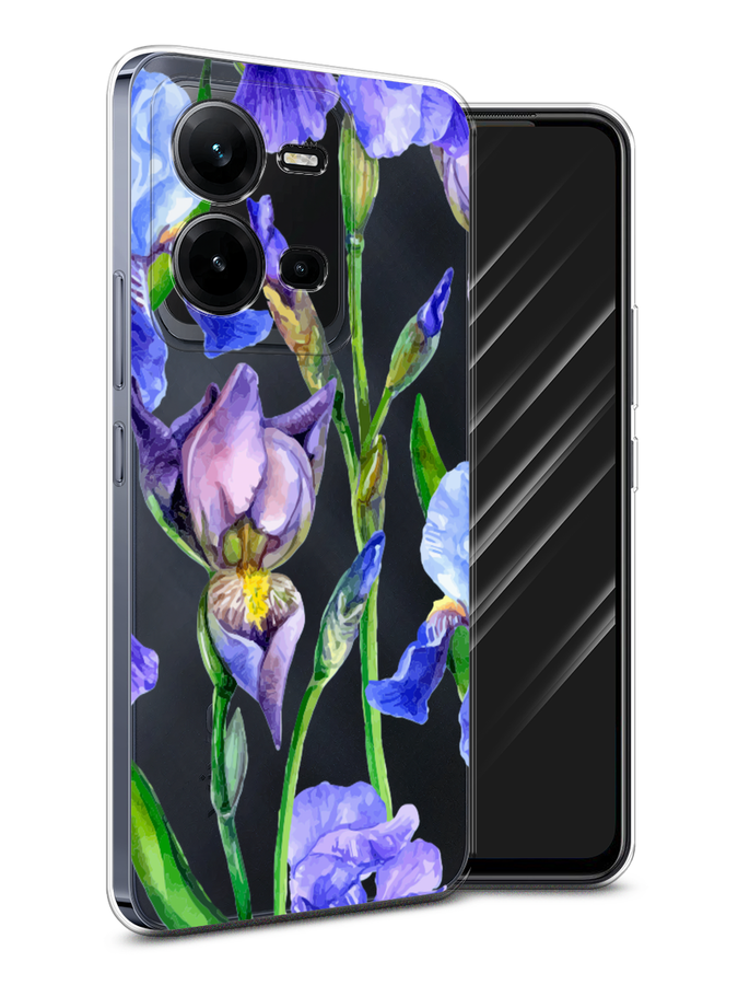 

Чехол Awog на Vivo V25 / Виво V25 "Синие ирисы", Фиолетовый;голубой;зеленый