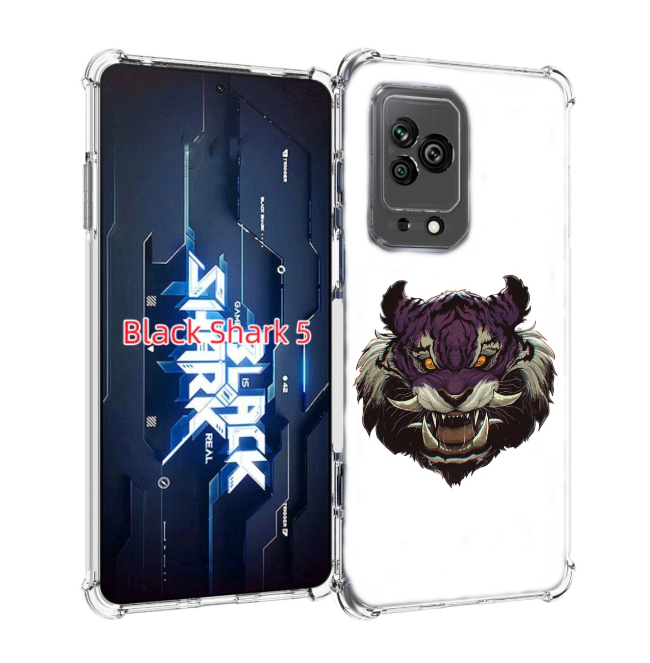 

Чехол MyPads Страшный-тигр для Xiaomi Black Shark 5, Прозрачный, Tocco