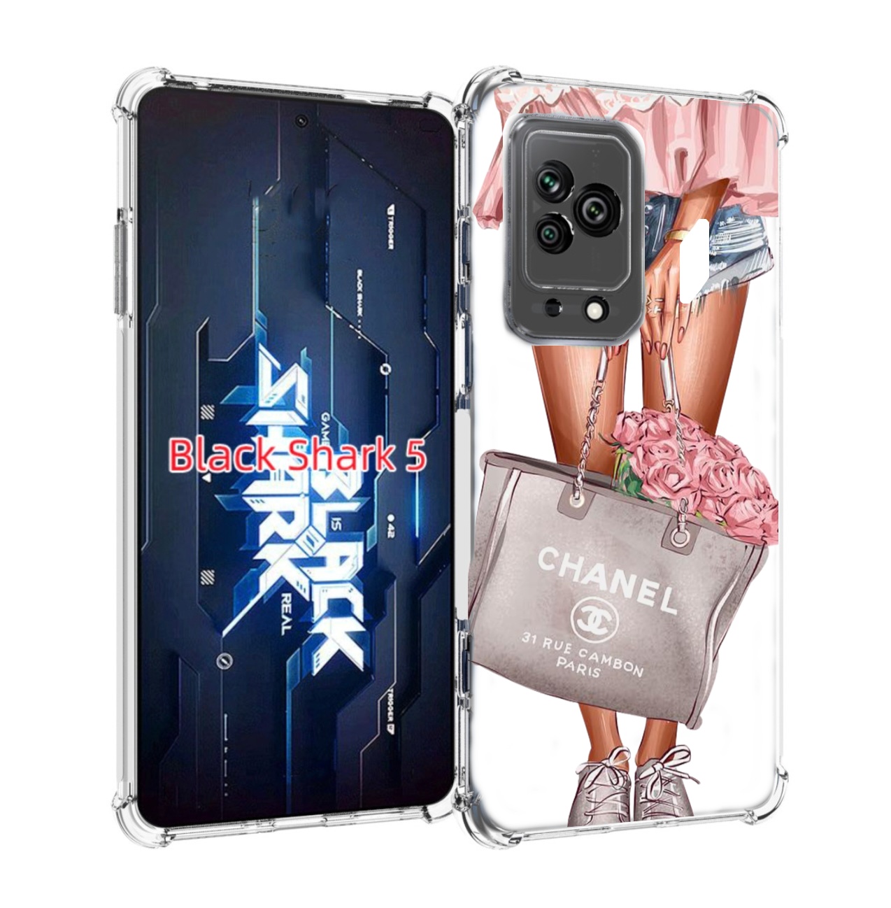 

Чехол MyPads Сумка-с-цветами женский для Xiaomi Black Shark 5, Прозрачный, Tocco