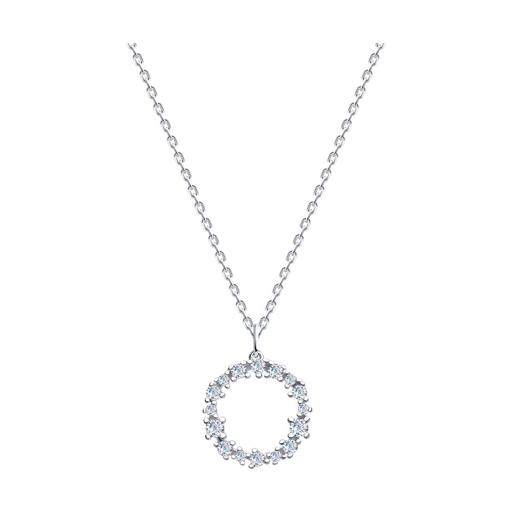 

Колье из серебра 40-45 см SOKOLOV 94070778-9, фианит, 94070778-9