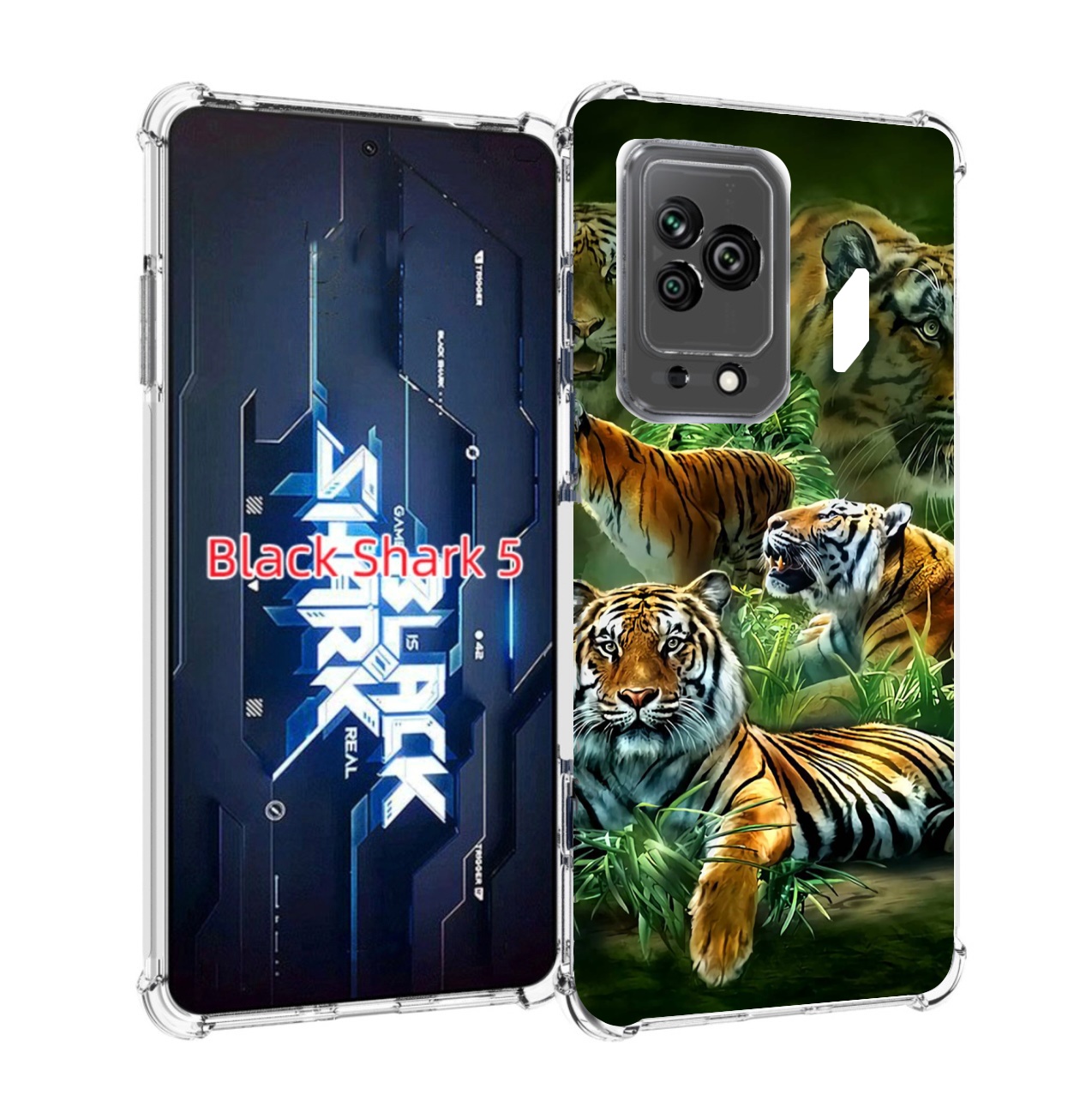 

Чехол MyPads Тигры для Xiaomi Black Shark 5, Прозрачный, Tocco