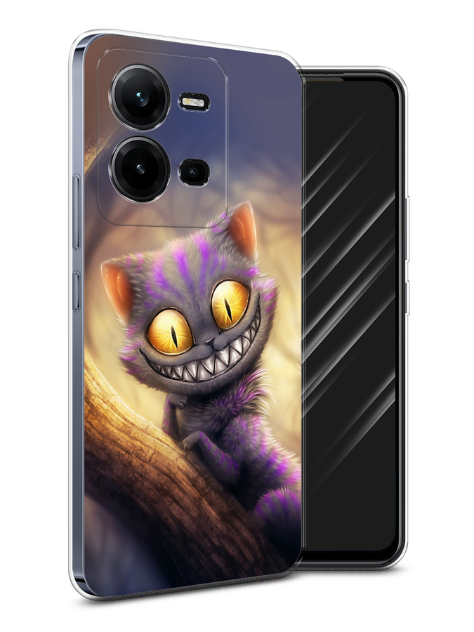 

Чехол Awog на Vivo V25e / Виво V25e "Cheshire Cat", Фиолетовый;желтый