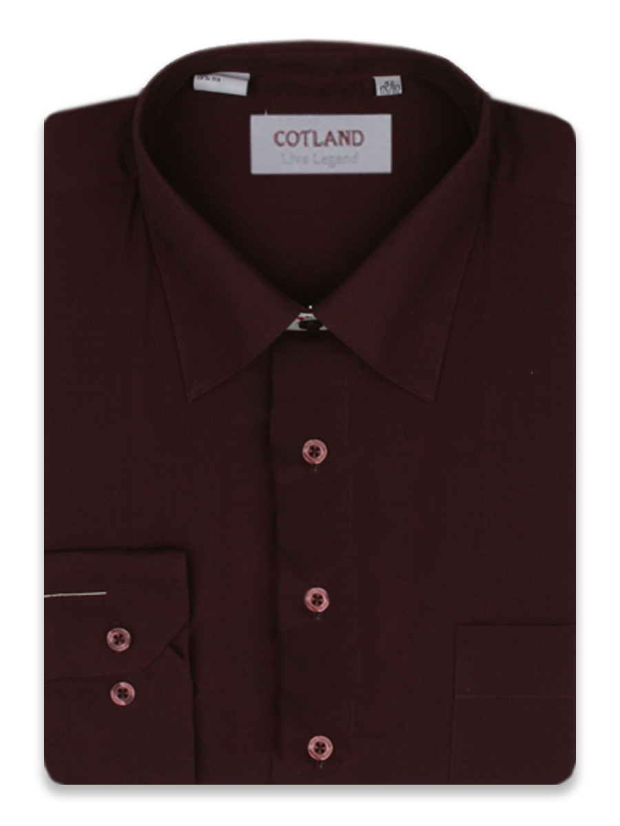 Рубашка мужская Cotland DF221K бордовая 46/178-186