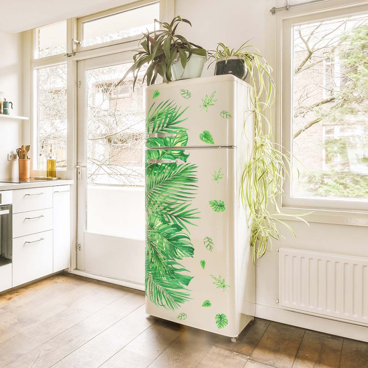 фото Наклейки на холодильник verol «тропические листья»