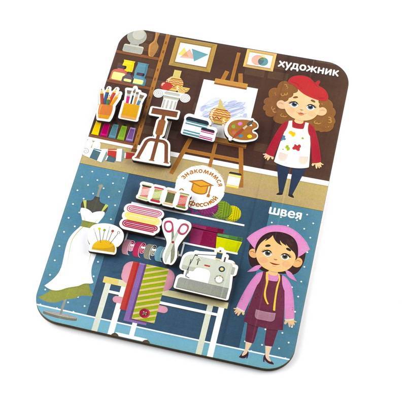 

WoodlandToys Сортер с липучками Профессии Художник и швея 117104, 117104