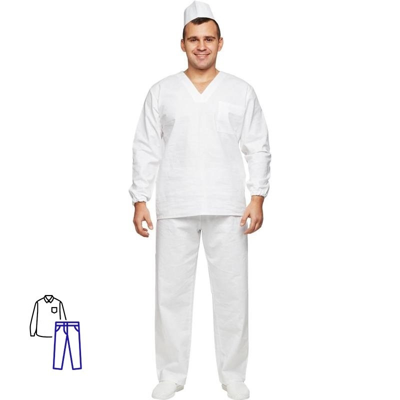 

Костюм рабочий NoBrand 830045-K белый 60-62, 158-164