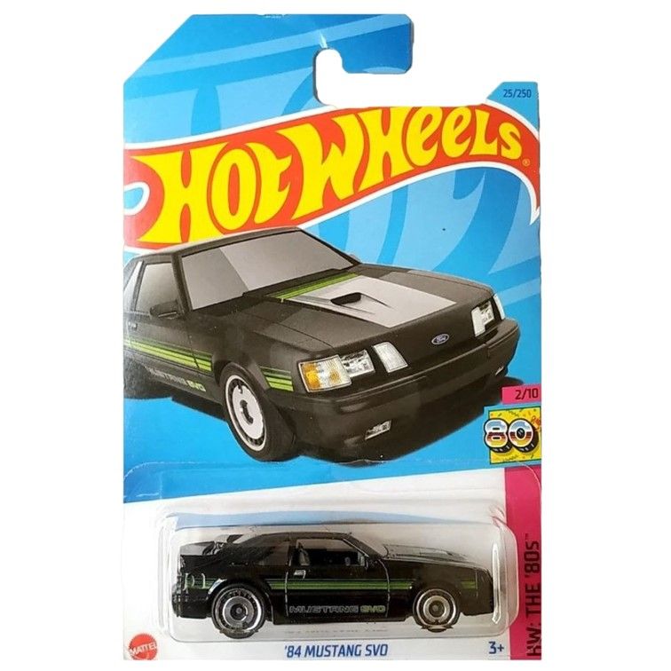 Машинка Hot Wheels легковая машина HKJ60 металлическая 84 Mustang SVO черный