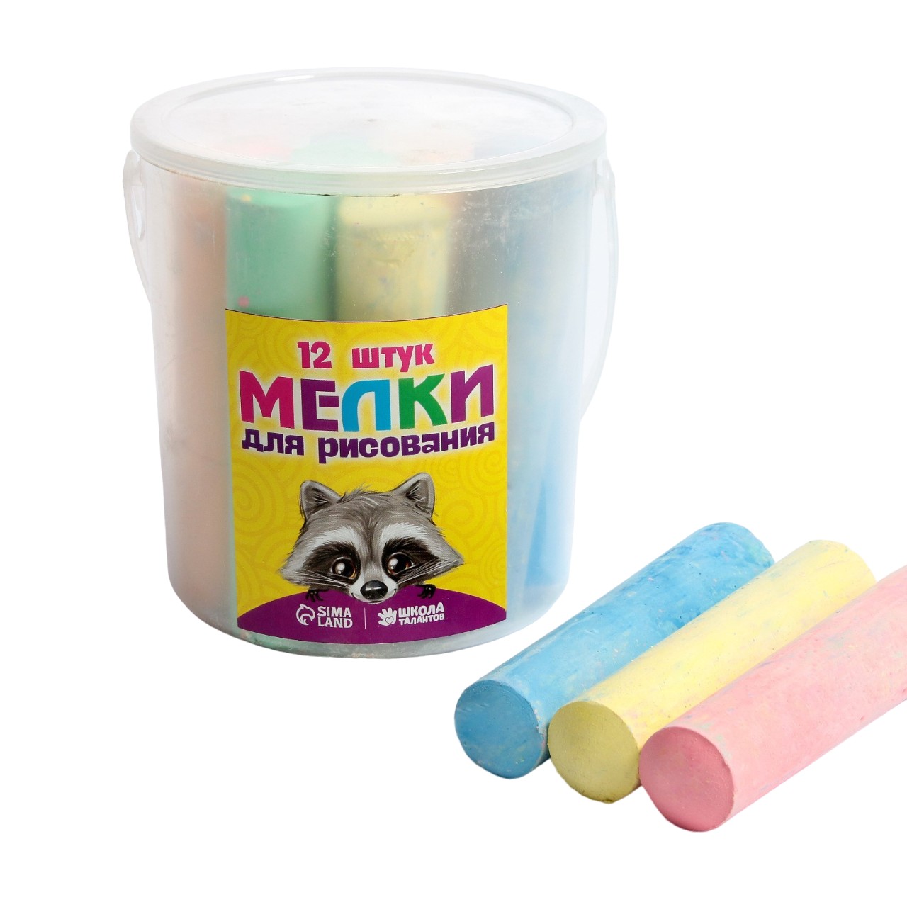 

Мелки для рисования, набор 12 шт., 6 цветов, 393 г