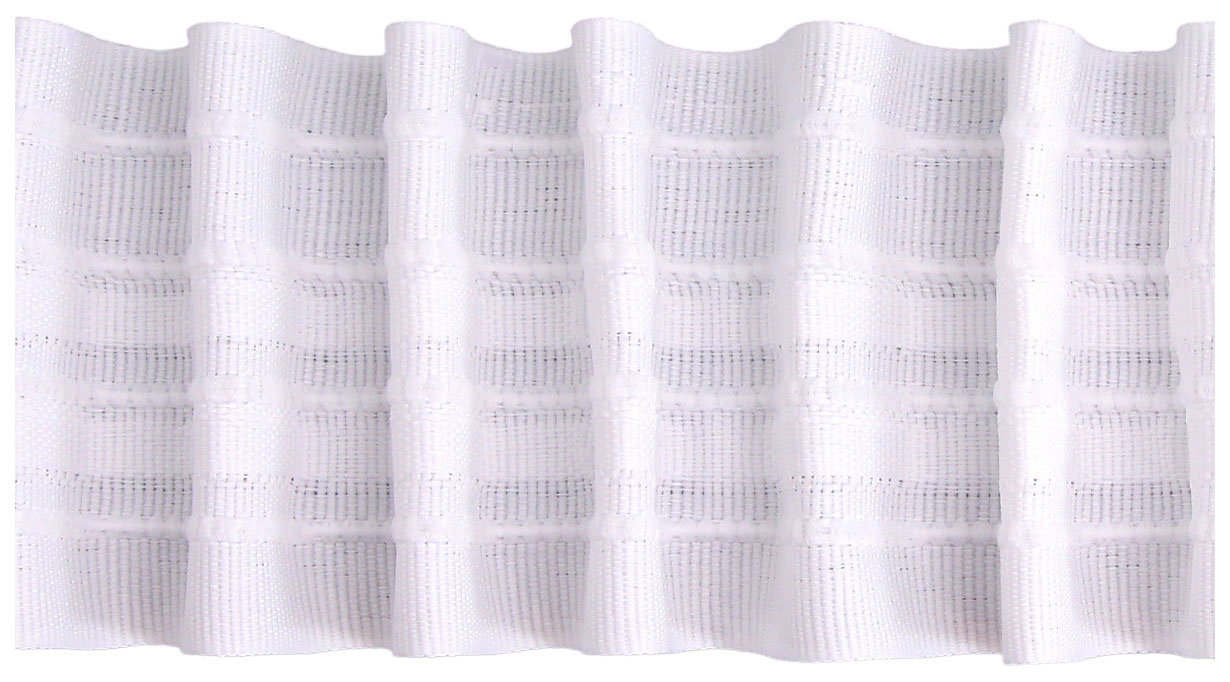 Тесьма шторная 10м, ширина 6см, 1/2 'Параллельная складка' (2 ряда петель, 4 шнура), белый