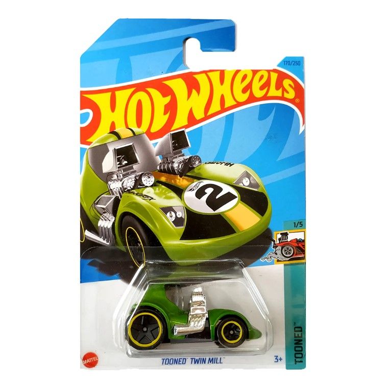 Машинка Hot Wheels легковая машина HKH14 металлическая Tooned Twin Mill зеленый машинка hot wheels experimotors hw braille racer twin mill hkk74 n522