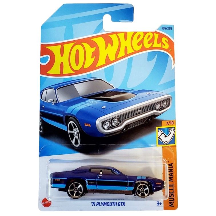 Машинка Hot Wheels легковая машина HKK91 металлическая 71 Plymouth GTX синий машинка hot wheels hbl96 hcy76 металлическая 70 plymouth superbird