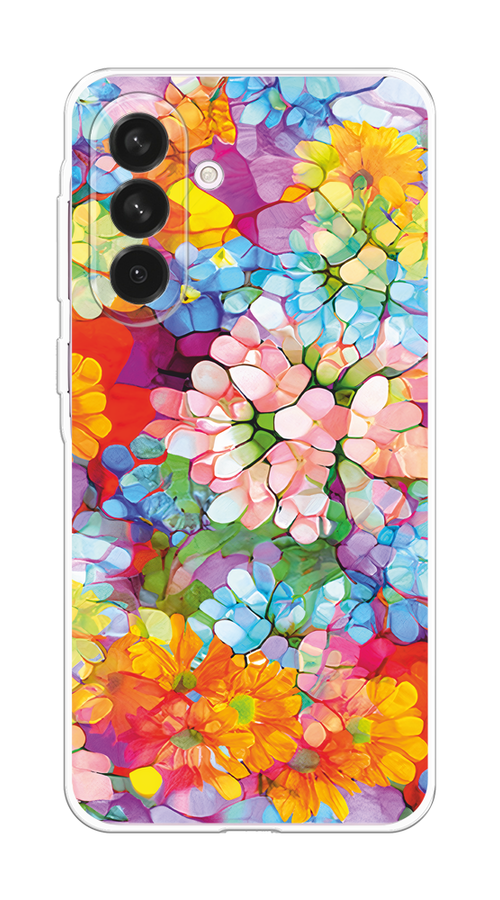 

Чехол на Samsung Galaxy A56 5G Цветы витраж, Оранжевый;розовый;голубой, 2110850-1