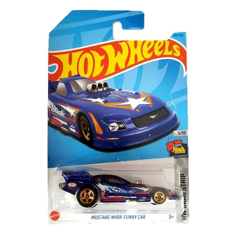 Машинка Hot Wheels легковая машина HKK04 металлическая Mustang NHRA Funny Car синий машинка hot wheels hbl96 hcy71 металлическая 21 ford mustang