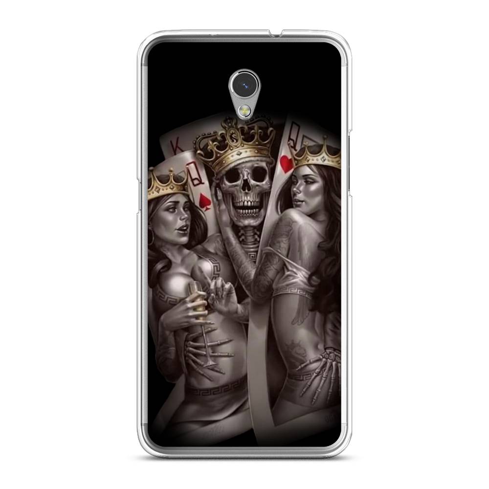 

Чехол на ZTE Blade V7 "Карты король и королевы", Серый;желтый, 131150-6
