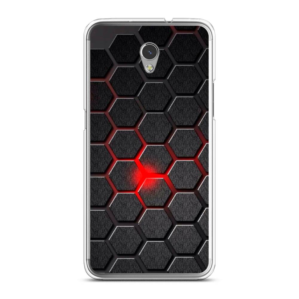 

Чехол на ZTE Blade V7 "Соты красные", Красный;черный;серый, 131150-3