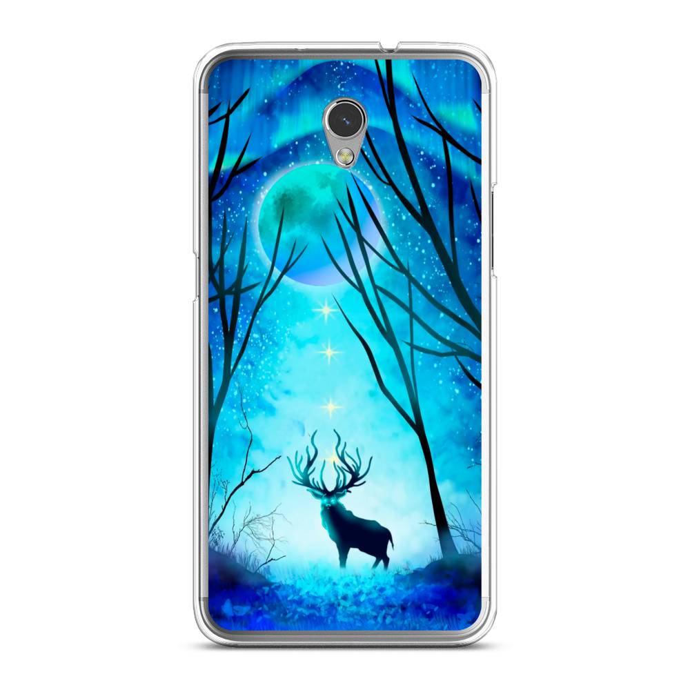 

Чехол на ZTE Blade V7 "Олень северное сияние", Синий;черный;голубой, 131150-1