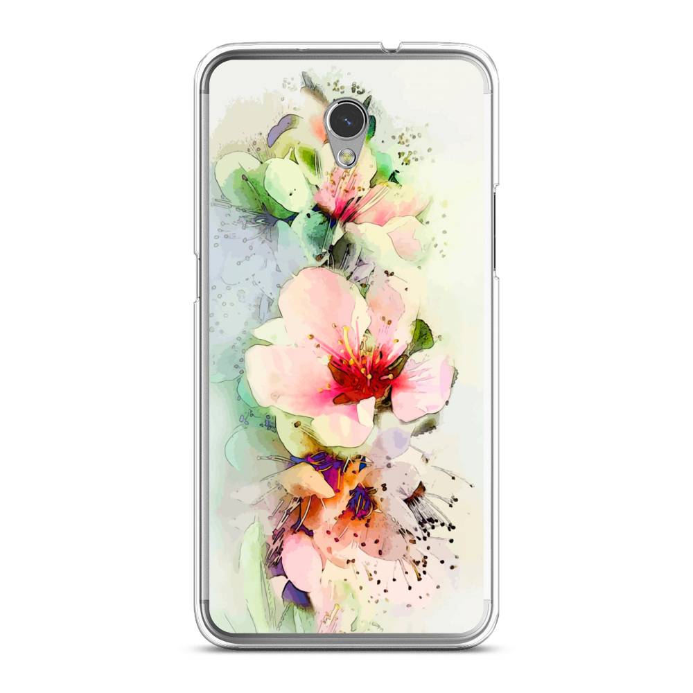 

Чехол на ZTE Blade V7 "Нежные цветы", Зеленый;розовый, 131150-2