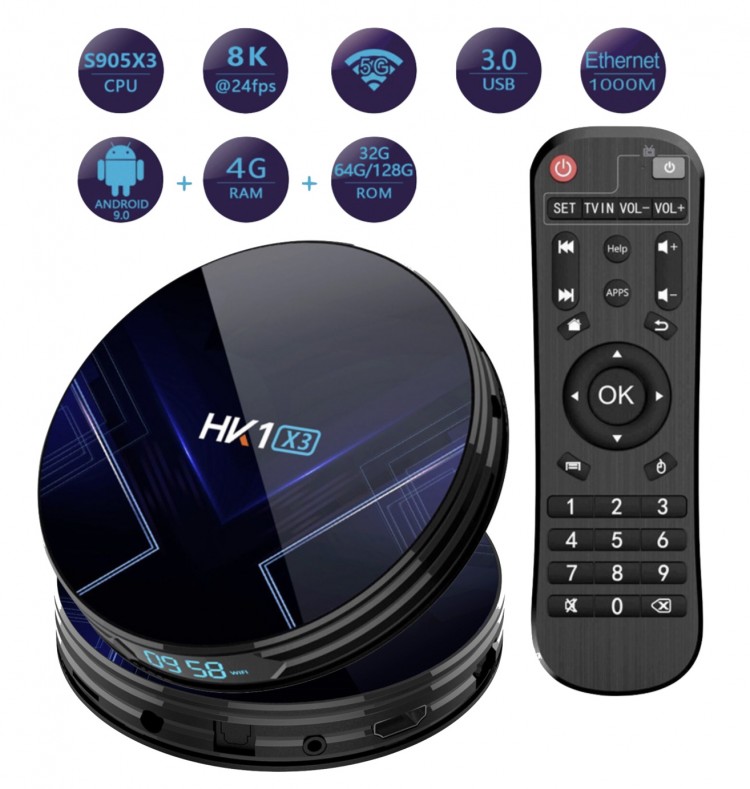 

Smart TV приставка HK1X3 S905X3 4G/128Gb, X3