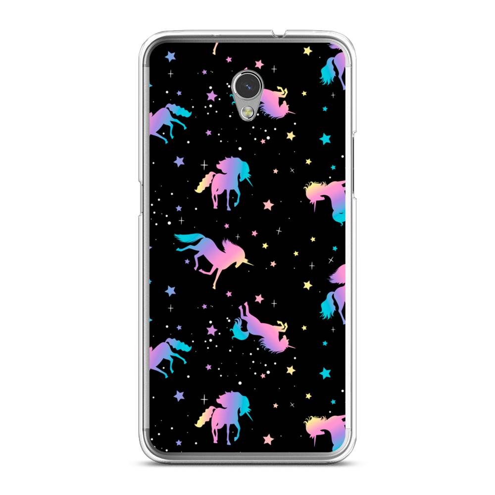 

Чехол на ZTE Blade V7 "Единороги градиент", Черный;розовый;голубой, 131150-1