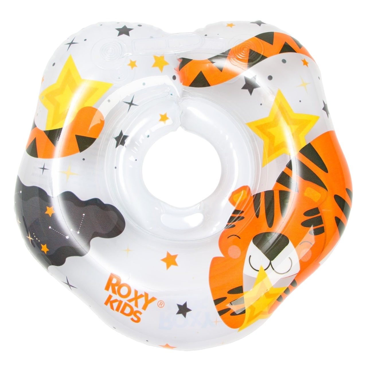 Надувной круг на шею для купания малышей Tiger Star наклейка круг siberian tiger d 100 мм