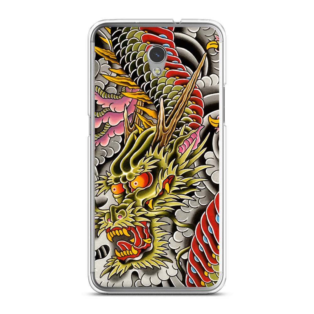 

Чехол на ZTE Blade V7 "Японский дракон", Желтый;розовый;красный, 131150-4