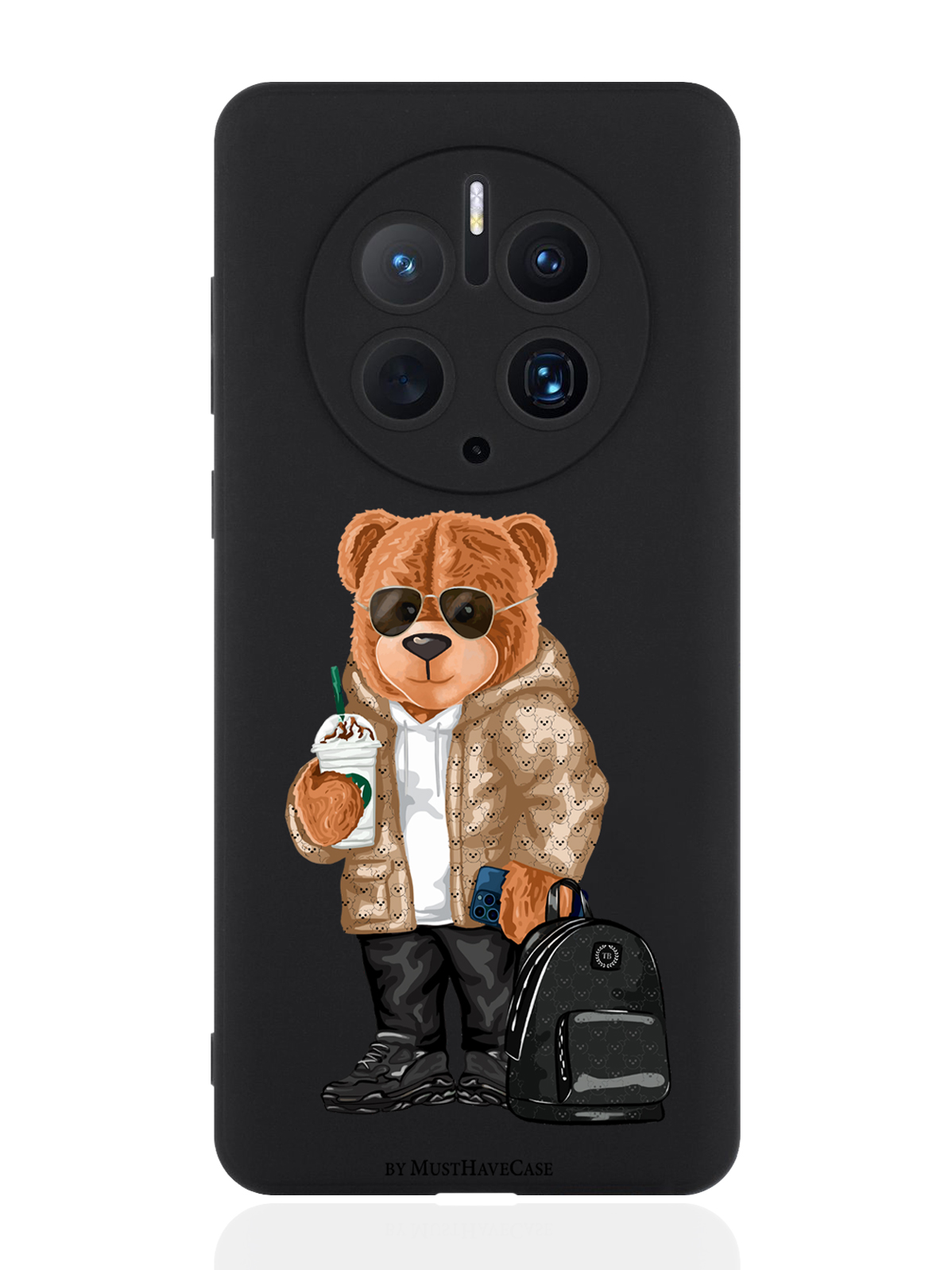 

Чехол для смартфона Huawei Mate 50 Pro черный силиконовый Tony Style в очках, Коричневый;черный;белый
