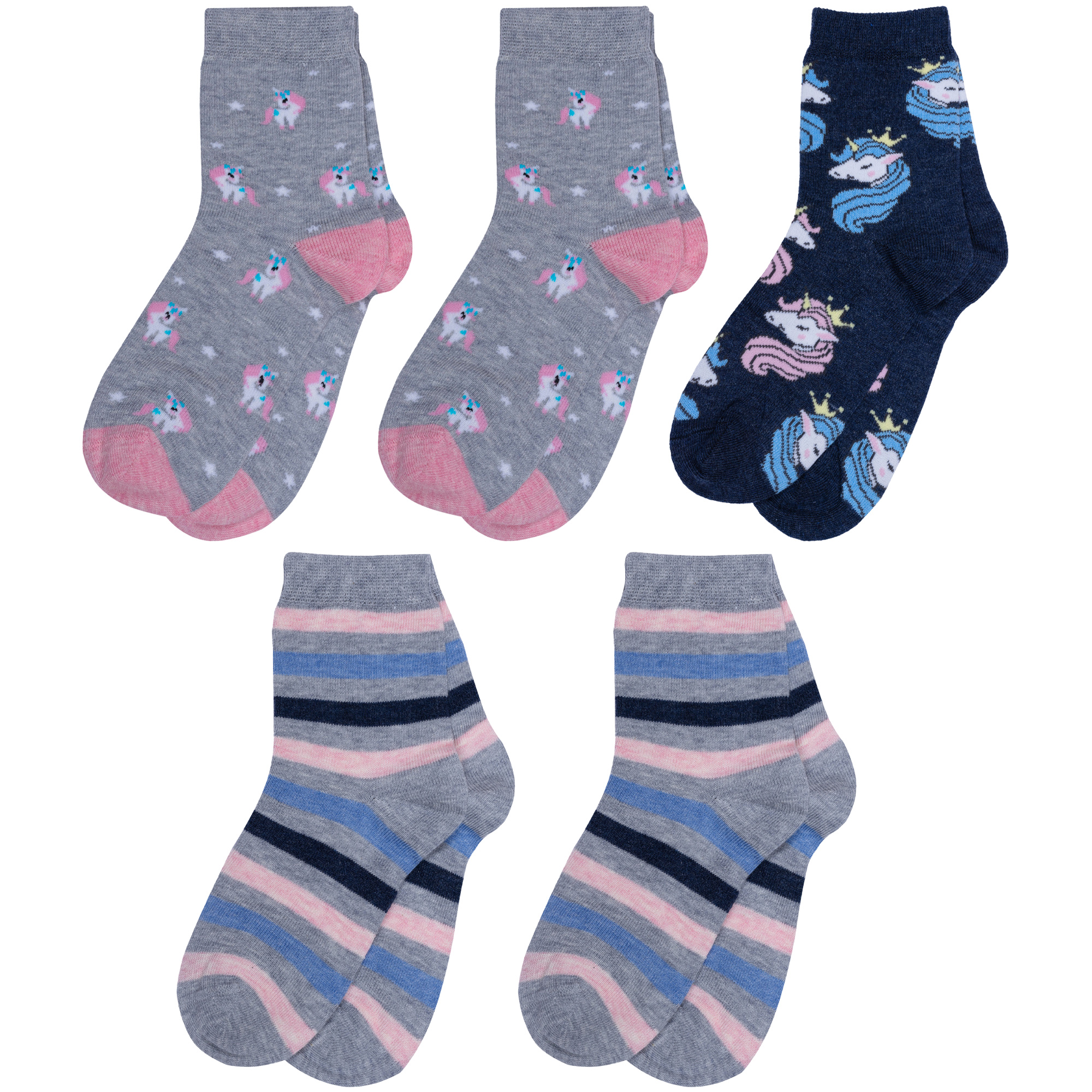 Носки детские Rusocks 5-Д3-13160, серый; синий; разноцветный, 12-14