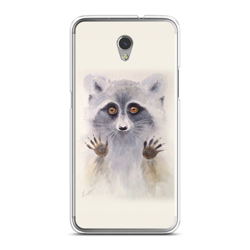 

Чехол на ZTE Blade V7 "Енот за стеклом", Бежевый;серый, 131150-4