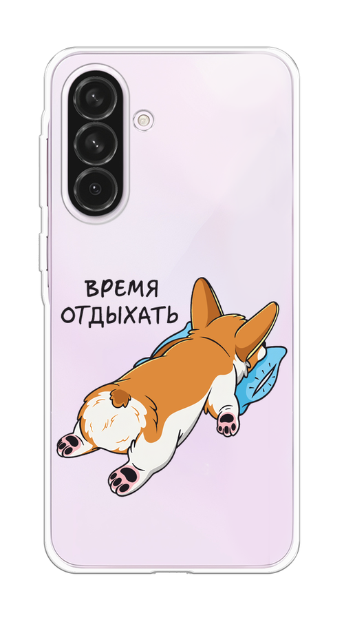 

Чехол на Samsung Galaxy A56 5G Корги отдыхает, Черный;коричневый;голубой, 2110850-1