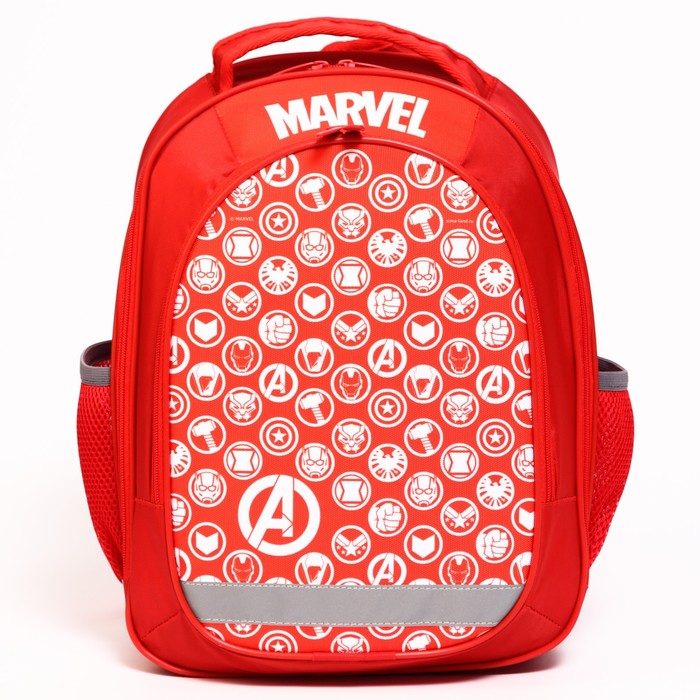

Рюкзак школьный с эргономической спинкой Мстители "Marvel", 37*27*16 см, красный