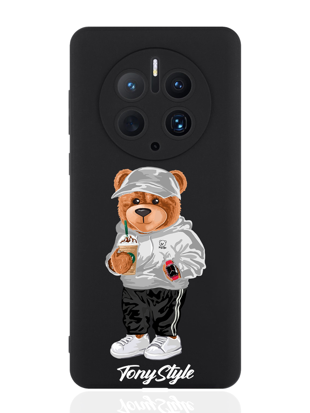 

Чехол для смартфона Huawei Mate 50 Pro черный силиконовый Tony Style с кофе, Серый;белый;черный