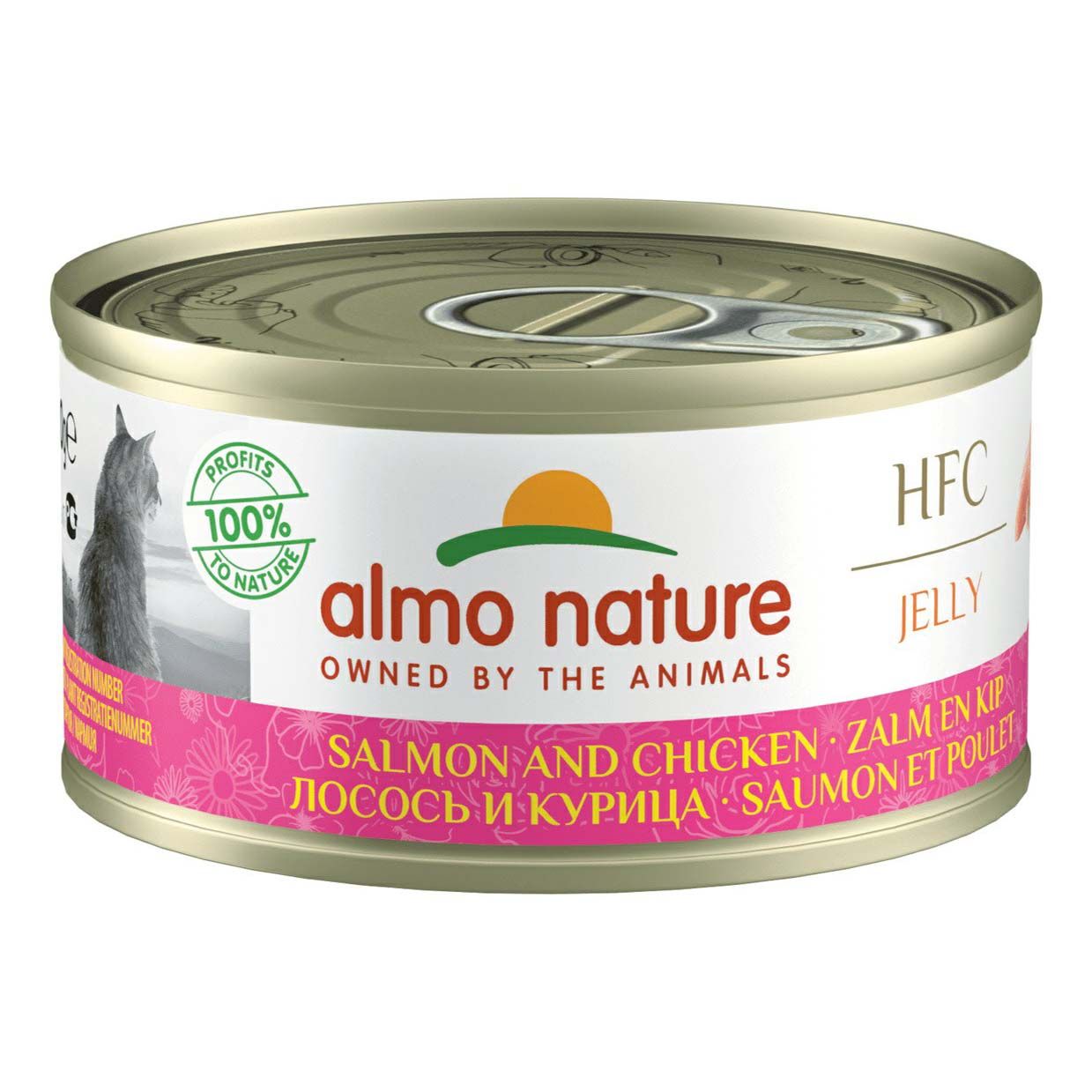 Влажный корм Almo Nature с лососем и курицей в желе для кошек 70 г