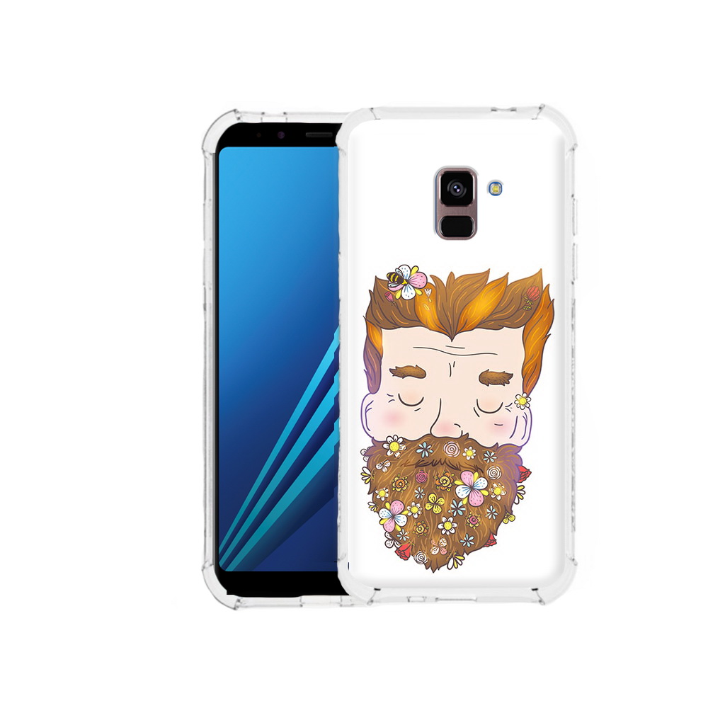 

Чехол MyPads Tocco для Samsung Galaxy A8 Plus мужчина с цветами в бороде, Tocco