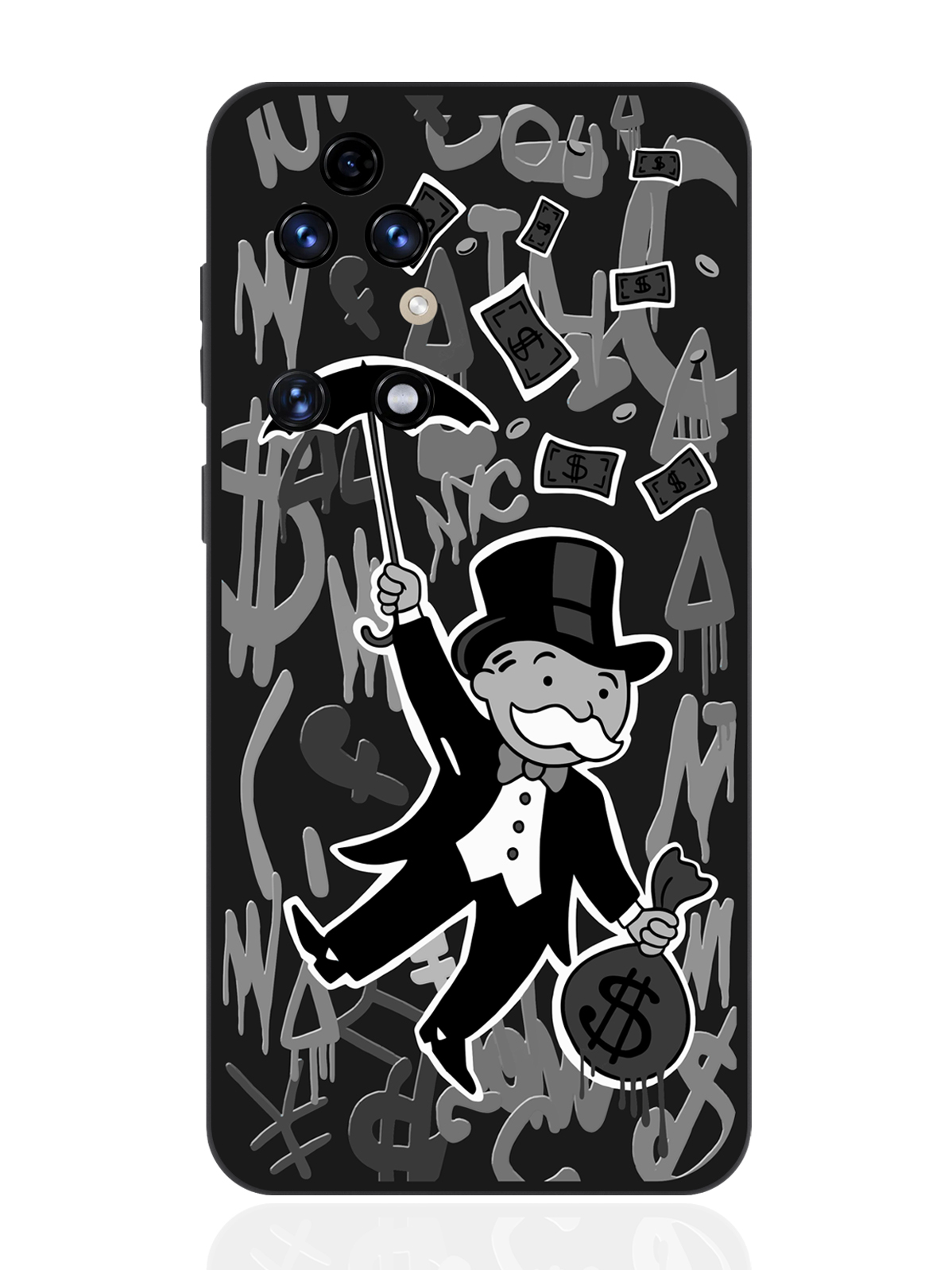 

Чехол для смартфона Huawei P50 черный силиконовый Monopoly Black Edition/ Монополия, Серый;черный