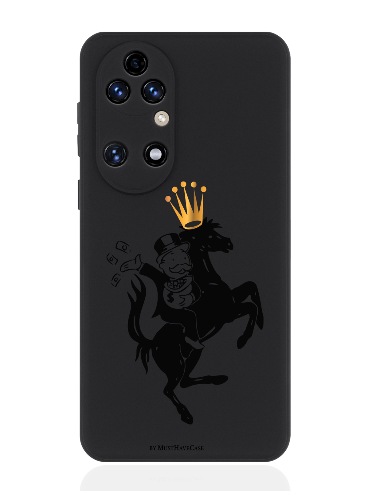 

Чехол для смартфона Huawei P50 черный силиконовый Monopoly на коне