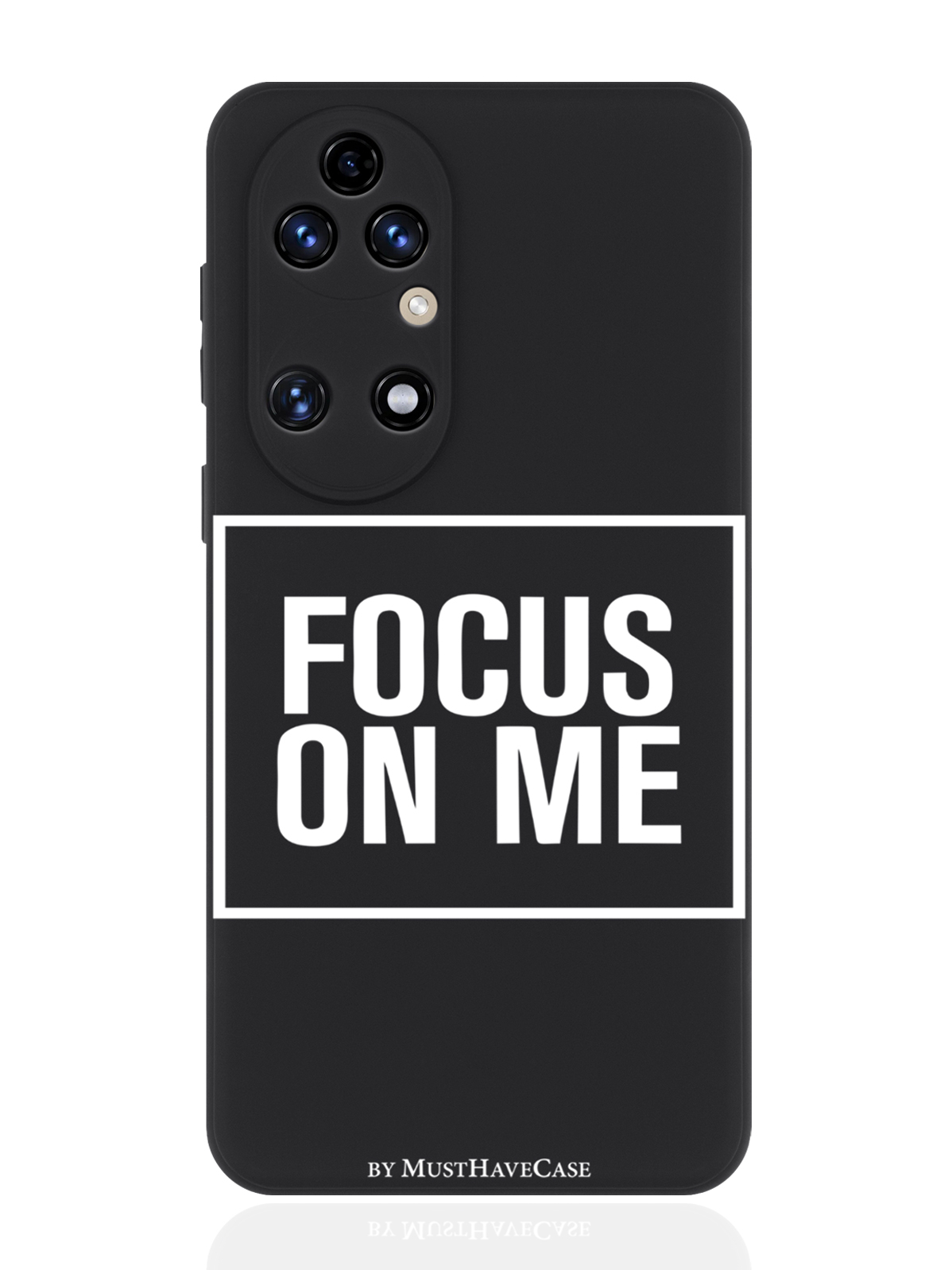 

Чехол для смартфона Huawei P50 черный силиконовый Focus on me, Черный;белый