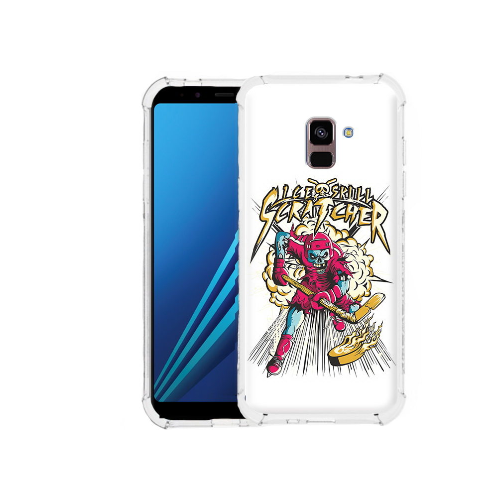 

Чехол MyPads Tocco для Samsung Galaxy A8 Plus нарисованный скелет хоккеист, Tocco
